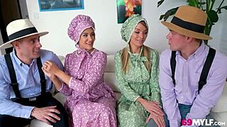 Amish Stepmoms Penny Barber And Pristine Edge Swap Dicks – Missionary Or Doggystyle?