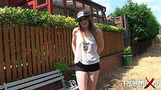 busty natural milf samantha bentley doing yoga in public