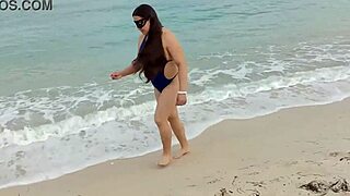 Latina Wife Meets Stranger on Beach for Bareback Fuck