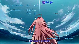 Fan service in hentai anime style