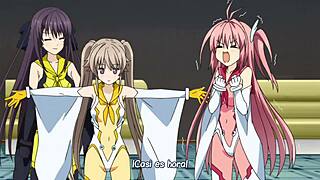 Fan service in hentai anime style