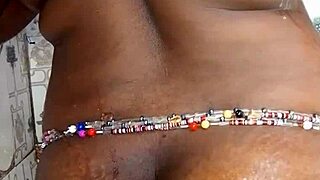 Ebony Woman Fucks Herself In The Bathroom With Intense Pleasure