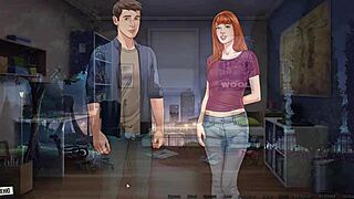 complete gameplay of our red string part 20, with riding and jerking off outdoors