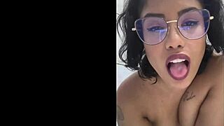 Playing with a dildo in the ass and drinking pee