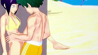 momo and kyoka feel intense emotions with izuku in hentai.