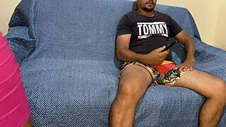 Is This Brunette Wife Sitting On Dick While Watching TV?