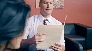 busty office slut in stockings blows and takes anal