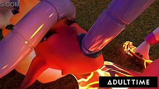 Futa sentai squad delivers facials and creampies with big dick robots.