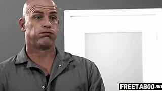 Hey! Blonde BBW Caught by Janitor at Work!