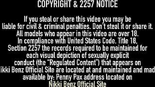 Nikki Benz's big boobs bounce as she enjoys a solo session