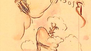 Classic vintage animation with retro cartoon characters in antique style