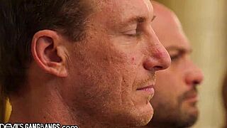 she gets spanked and pounded by three big dicks