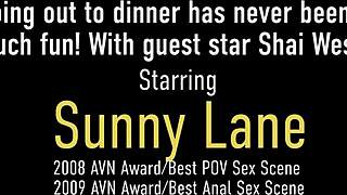 Skinny beauties Sunny Lane and Shai West in action