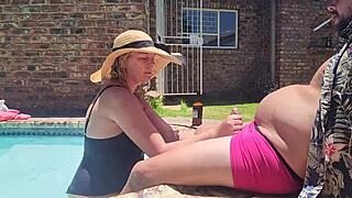 old fat guy finally gets his cock sucked by a sexy hotel girl in this voyeur scene