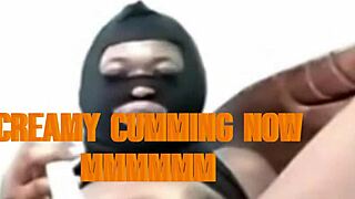 Cyndy Blackslave showing off her shaved pussy in closeup play. Ebony hairless clit teased in bdsm session.