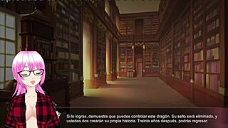 lin the ice dragon interacts with the mirror in this anime scene