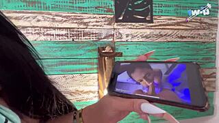 The story of hot brunette meeting stranger at the inn outdoors.