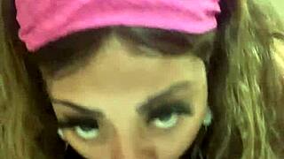 Young ebony girl shows love to dildos