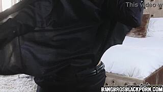 Damn! Cute Black Babysitter Sucks Huge Client Cock