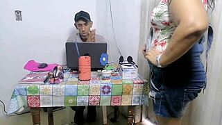 maid shakes her big ass, making my cock hard