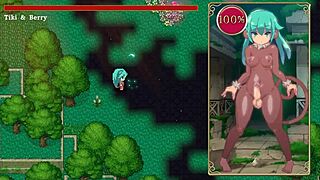 Mage Kanade's futa dick drained by mechanical angel in dungeon