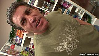 Blonde milf gets facial after hard fucking