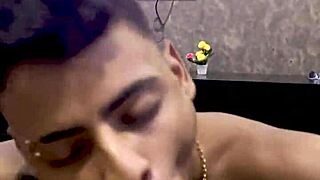 Gay Friend Sucks My Big Cock in Bedroom