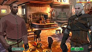 The witch engages in intense fucking and blowjob during the game wish.