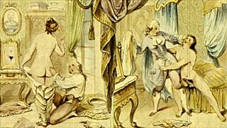 Vintage erotic drawings from antique anime hentai cartoon