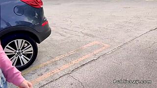 Teen scores cash and huge dick for outdoor pounding fun.