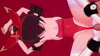 Amber gives footjob in bikini.