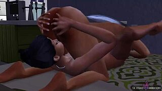 My Girlfriend Licks My Cock Before We Fuck Hard in Bed with Moaning