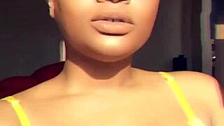 ebony girl enjoys solo play with toys, reaching orgasm