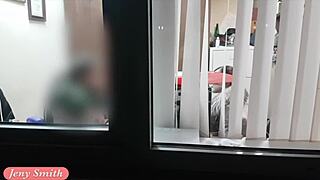 Jeny smith gets naked at her new job in a hidden cam prank