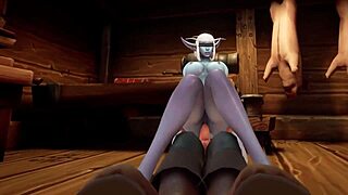Elf Fucks Night Elf With Blindfold In Kitchen Warcraft Parody