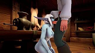 Elf Fucks Night Elf With Blindfold In Kitchen Warcraft Parody