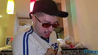 Movie night turns into rough orgy with big black cocks in living room.