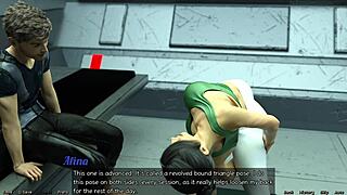 Stranded in space, this milf does hot yoga in a curvy outfit