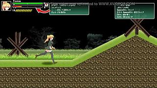 Cute blonde girl hentai having sex with a lot of soldiers men in battle of girls new gameplay hentai