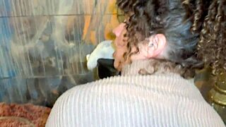 stepmom fucks stepson in public bathroom