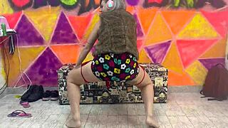 Sexy Punk Girl Bounces Deep Outdoors