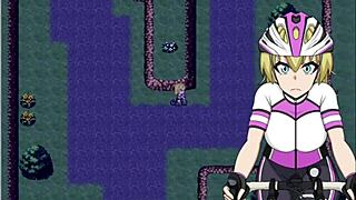 The blonde loses the race and the guy grabs her big tits on the street.