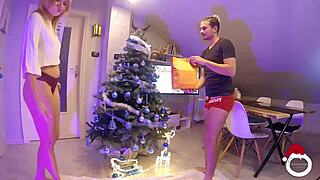 christmas is coming as ursula decorates the tree