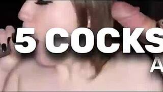 Gangbang Creampie - Smokin Hot Redhead Gets Filled with Creamy Cum in Gangbang.