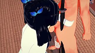 i watch aoi kanazaki suck tanjiro in demon slayer hentay