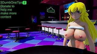 Futa fucks at the bar in rwby hentai cartoon night.
