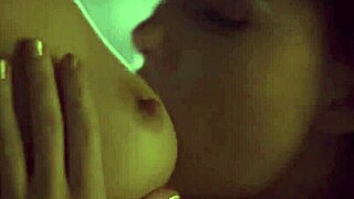 two girls with natural tits share sweet licks.