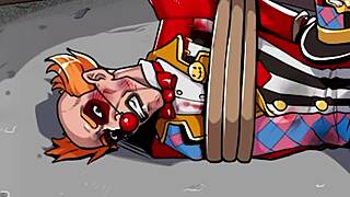 i-i shouldn't have become a super hero, now i'm getting face fucked by a clown...