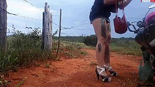 Blonde Teen Takes Monster Cock On Public Road For Cum