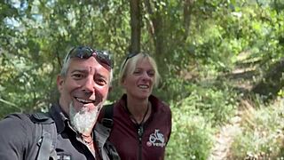 Spanish amateur couple gets horny in the mountains, licking natural tits and pussy